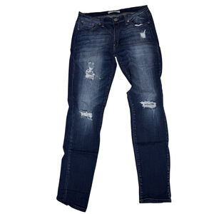 Kancan Cuffed Mid Rise Skinny Blue Jeans 30